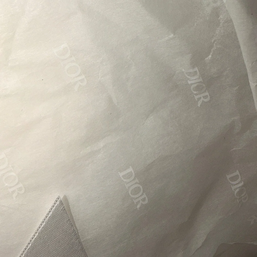 Dior Gift Box White Textured Gold Logo 12x8x4.5 Ribbon Tissue Paper Authentic